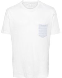 Eleventy - Contrasting-pocket Linen Blend T-shirt - Lyst