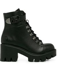 Altercore - Enid Buckle-Strap Lace-Up Boots - Lyst
