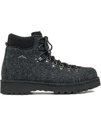 Diemme - Felt Lace-Up Boots - Lyst