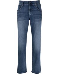 7 For All Mankind - Jean droit à patch logo - Lyst