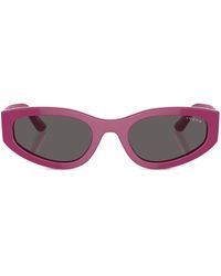 Vogue Eyewear - Logo-print Oval-frame Sunglasses - Lyst