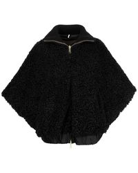 Moncler - Zip-Up Fleece Cape - Lyst