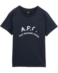A.P.C. - Logo-Embroidered T-Shirt - Lyst