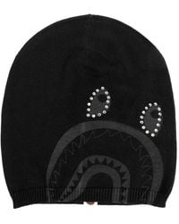 A Bathing Ape - Fein Gestrickte Crystal Shark Beanie - Lyst
