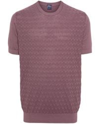 Fedeli - Geometric-pattern Knitted T-shirt - Lyst