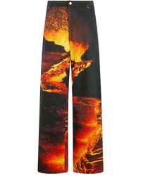 Roberto Cavalli - Lava-Print Jeans - Lyst