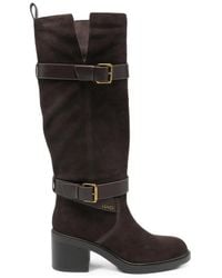 Liu Jo - Buckle-Detail Suede-Finish Boots - Lyst
