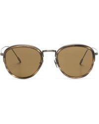 Giorgio Armani - Tortoiseshell Effect Oval-frame Sunglasses - Lyst