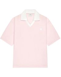 Courreges - V-Neck Logo Polo Shirt - Lyst