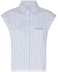Isabelle Blanche - Striped-Pattern Lace-Trim Shirt - Lyst