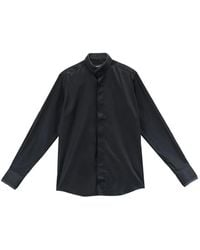 KARL LAGERFELD - Mandarin-Collar Long-Sleeve Shirt - Lyst