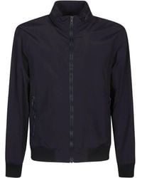 Fay - High-Neck Zip-Front Bomber Jacket - Lyst