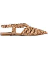 Casadei - Avenida Woven Slingback Flat Pumps - Lyst