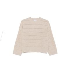 Brunello Cucinelli - Striped Open-Knit Sweater - Lyst