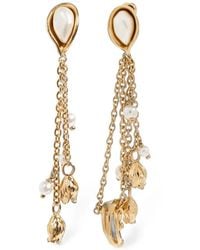 Chloé - Boucles D'Oreilles Pendantes Serties De Perles - Lyst
