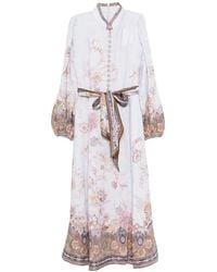 Zimmermann - Luna Buttoned Midi Dress - Lyst
