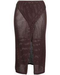 ANDREADAMO - Jupe Fendue En Crochet À Coupe Mi-Longue - Lyst