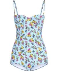Dolce & Gabbana - Floral-Print Swimsuit - Lyst