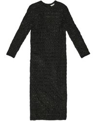 Balenciaga - Robe mi-longue en laine à effet métallisé - Lyst