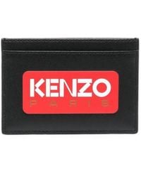 KENZO - Logo Leder Kreditkartenhülle - Lyst