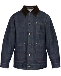 Loewe - Denim Jacket With Logo Patch - Lyst