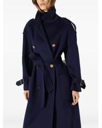 Elisabetta Franchi - Double-Breasted Belted Coat - Lyst