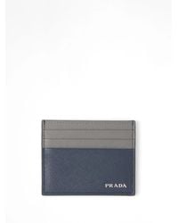 Prada - Logo-Plaque Leather Cardholder - Lyst