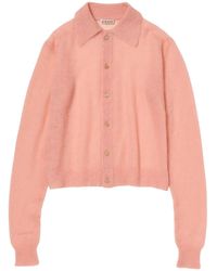 AURALEE - Collared Mohair Cardigan - Lyst
