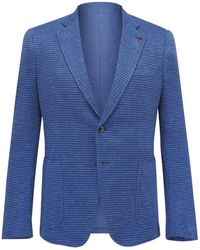 Isaia - Houndstooth-Pattern Single-Breasted Blazer - Lyst
