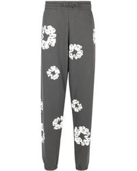 DENIM TEARS - Rhinestone Cotton Wreath-Print Track Pants - Lyst