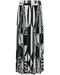 Balmain - Geometric-Print Pleated Skirt - Lyst