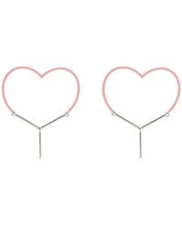 Y. Project - Two-Tone Heart-Shape Earrings - Lyst