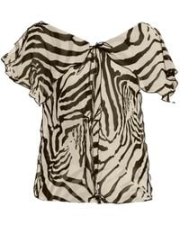 IRO - Zebra-Print Ruffled Top - Lyst