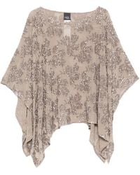 Marina Rinaldi - Sequin-Embellished Floral-Pattern Blouse - Lyst