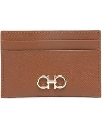 Ferragamo - Hammered Leather Gancini Cardholder Accessories - Lyst