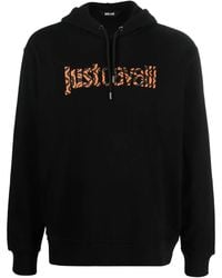 Just Cavalli - Logo-Print Cotton Hoodie - Lyst