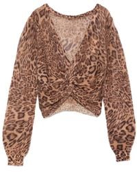 Twinset - Pullover mit Leoparden-Print - Lyst