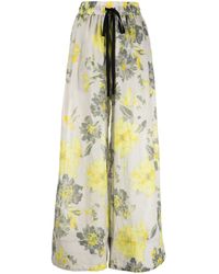 Lee Mathews - Floral-print Wide-leg Trousers - Lyst