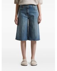 Peserico - Denim Knee-Length Shorts - Lyst