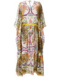 Dolce & Gabbana Kaftano con stampa Majolica - Multicolore