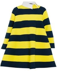 A.W.A.K.E. MODE - Striped Asymmetric-Collar Mini Dress - Lyst