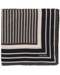 Tom Ford - Stripped Logo-Print Pocket Square - Lyst