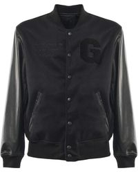 Giuliano Galiano - Veste Varsity À Manches En Cuir - Lyst