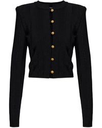 Balmain - Lion-Head Button-Embellished Cardigan - Lyst