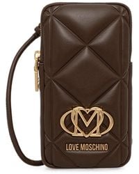 Love Moschino - Étui Pour Téléphone Matelassé À Plaque Logo - Lyst