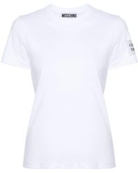 Moschino - Logo-Embroidered Cotton T-Shirt - Lyst