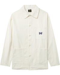 Needles - Logo-embroidered Cotton Shirt Jacket - Lyst