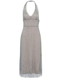 Prada - Crystal-embroidered Halterneck Tulle Dress - Lyst