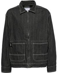 Chocoolate - Striped Denim Zip-Front Jacket - Lyst