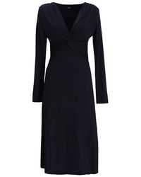 BOSS - Knot-Detailed Midi Dress - Lyst